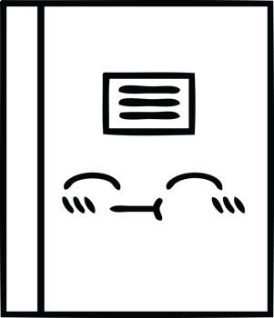 line drawing cartoon of a notebook png