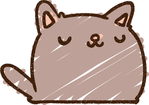 Cute Cat Chalk Drawing png