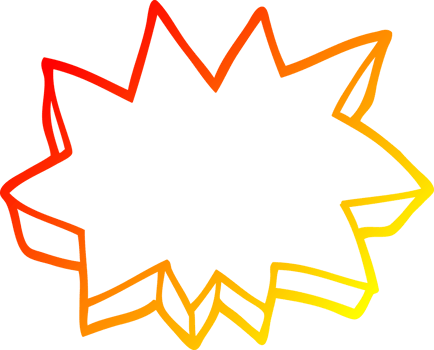 warm gradient line drawing of a cartoon decorative explosion png