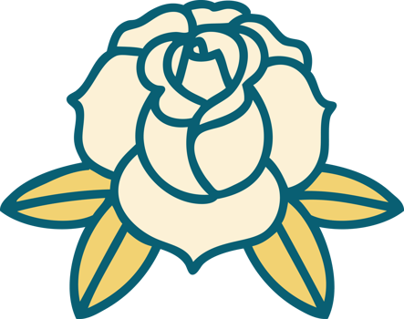 iconic tattoo style image of a flower png