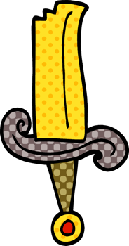 cartoon doodle jeweled sword png