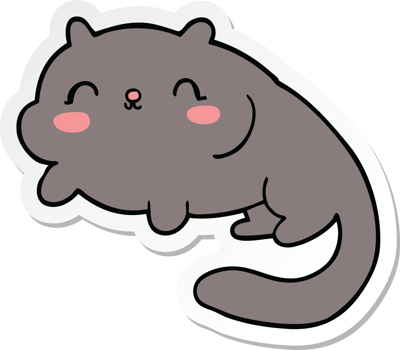 sticker of a cartoon cat png