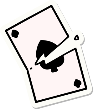 sticker of tattoo in traditional style of a torn card png