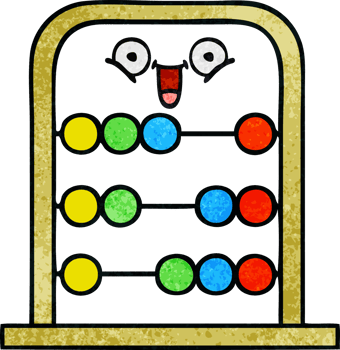retro grunge texture cartoon of a abacus png