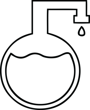 line drawing cartoon of a science experiment png