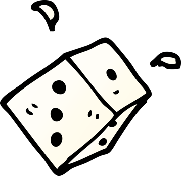 cartoon doodle rolling dice png