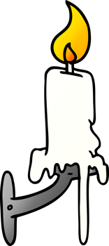 hand drawn gradient cartoon doodle of a candle stick png