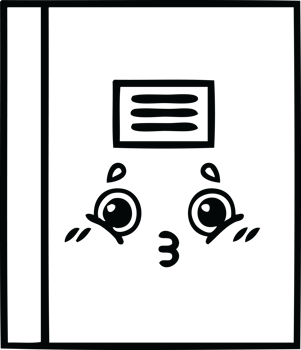 line drawing cartoon of a notebook png