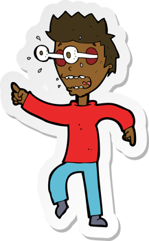 sticker of a cartoon man with popping out eyes png