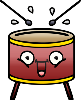 gradient shaded cartoon of a drum png