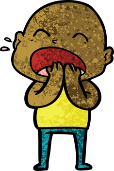 cartoon shouting bald man png