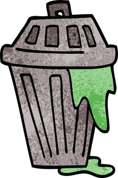cartoon doodle waste bin png