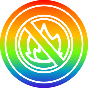 no flames circular icon with rainbow gradient finish png
