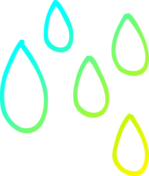 cold gradient line drawing of a cartoon rain drop png