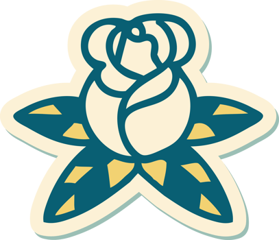 sticker of tattoo in traditional style of a single rose png