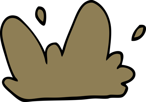 cartoon doodle mud splat png
