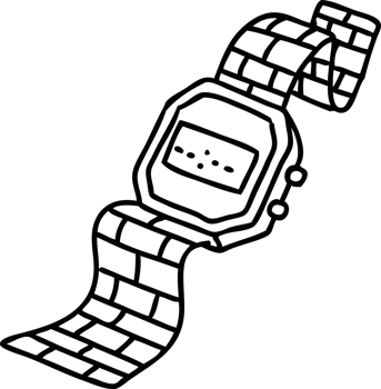 line doodle of an old digital watch counting the seconds off life png