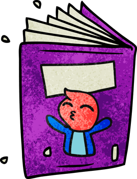 hand drawn textured cartoon doodle of a magazine png