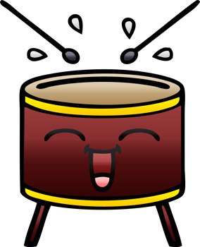 gradient shaded cartoon of a drum png