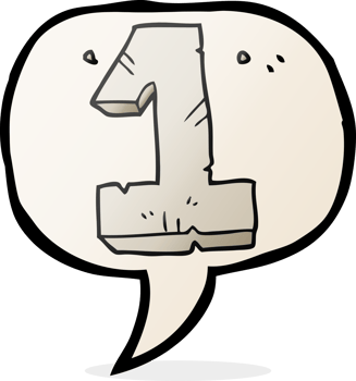 speech bubble cartoon stone number one png