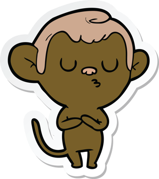sticker of a cartoon monkey png