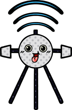 comic book style cartoon of a satellite png
