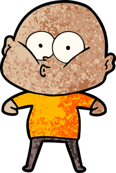 cartoon bald man staring png