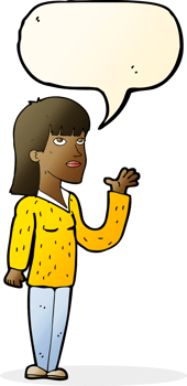 cartoon woman explaining with speech bubble png