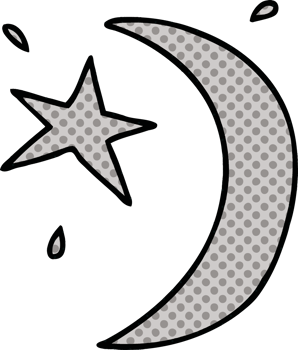 hand drawn cartoon doodle of the moon and a star png
