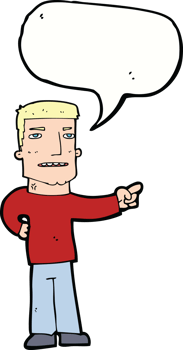 cartoon man pointing with speech bubble png