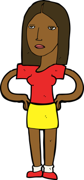 cartoon woman with hands on hips png