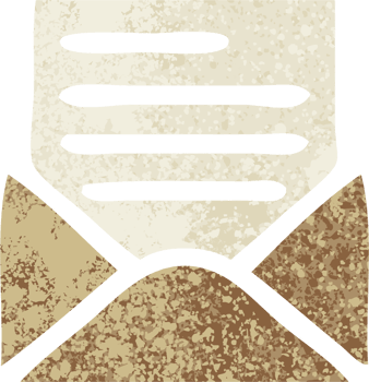 retro illustration style cartoon of a letter and envelope png