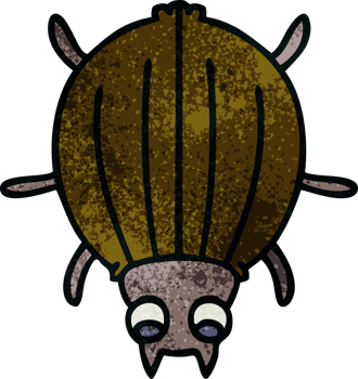 hand drawn quirky cartoon beetle png