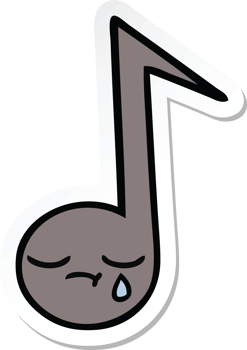 sticker of a cute cartoon musical note png
