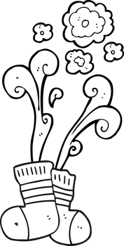 black and white cartoon smelly old socks png