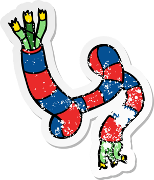 distressed sticker of a cartoon tech cable png