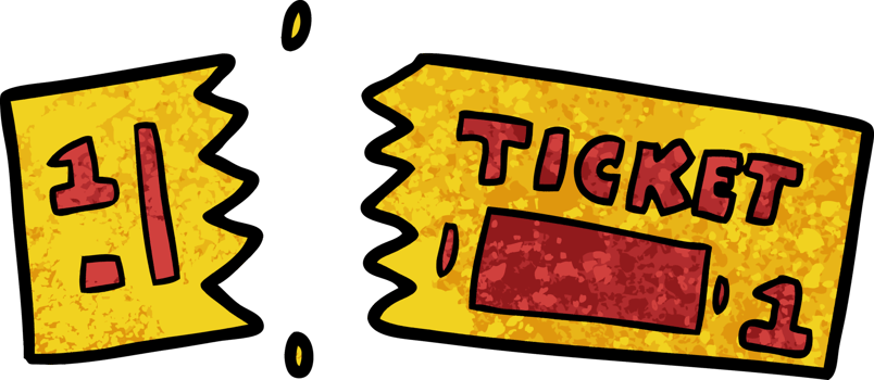 cartoon ticket drawing png