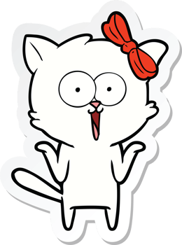 sticker of a cartoon cat png