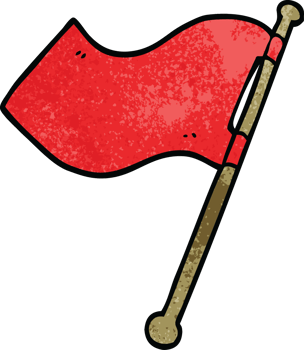cartoon doodle red flag png