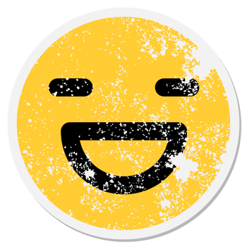 simple happy face circular sticker png