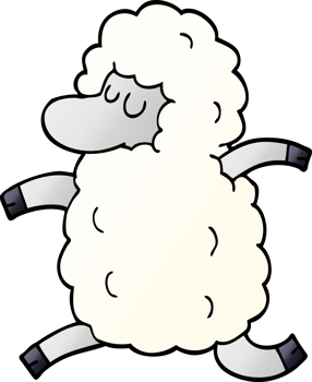 cartoon doodle sheep running png