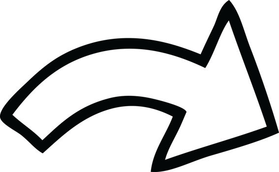 line drawing cartoon of a directional arrow png