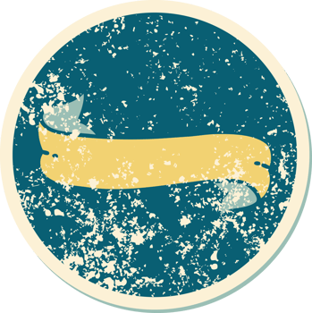 iconic distressed sticker tattoo style image of a banner png