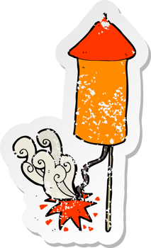 retro distressed sticker of a cartoon firework png