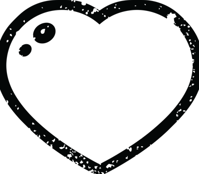 Distressed effect heart symbol graphic   illustration icon png