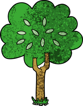 cartoon tree drawing png