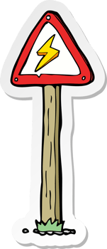 sticker of a cartoon electrical warning sign png