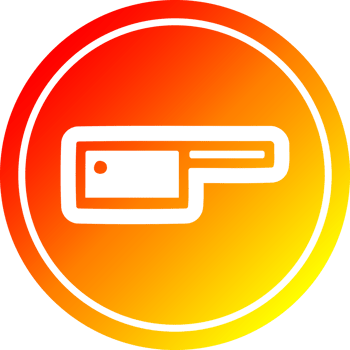 meat cleaver circular icon with warm gradient finish png