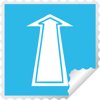 square peeling sticker quirky cartoon arrow png