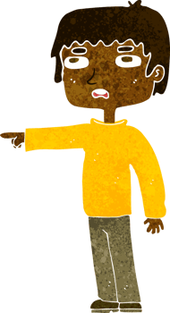 cartoon boy pointing png